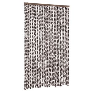vidaXL Zasłona przeciwko owadom, brązowo-biała, 118x220 cm, szenil