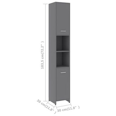 vidaXL 3-częściowy zestaw mebli łazienkowych, szary, płyta wiórowa