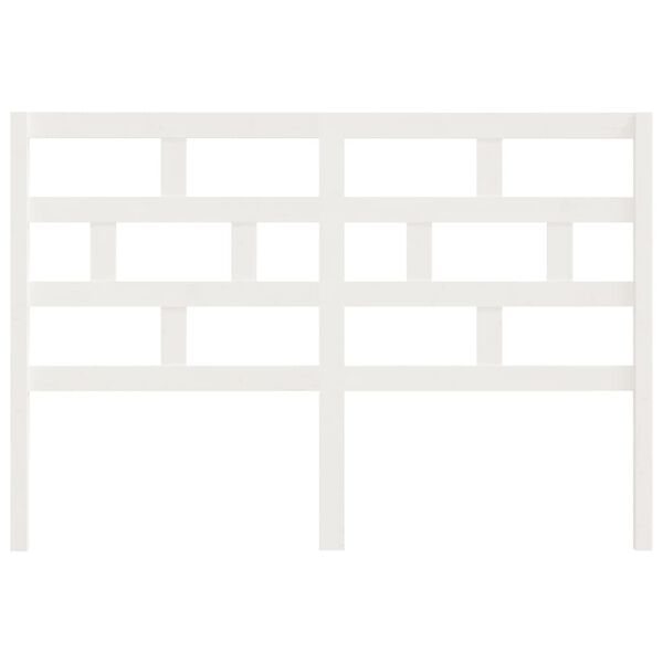 vidaXL Wezgłowie łóżka, białe, 146x4x100 cm, lite drewno sosnowe