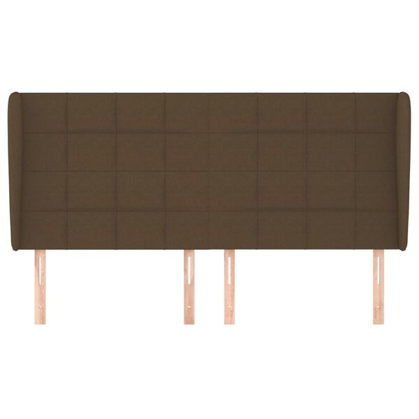 vidaXL Zagł&oacute;wek uszak, ciemnobrązowy, 163x23x118/128 cm, tkanina