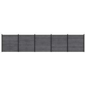vidaXL Zestaw ogrodzeniowy 5 szt. 872 x 186 cm WPC i aluminium Szary