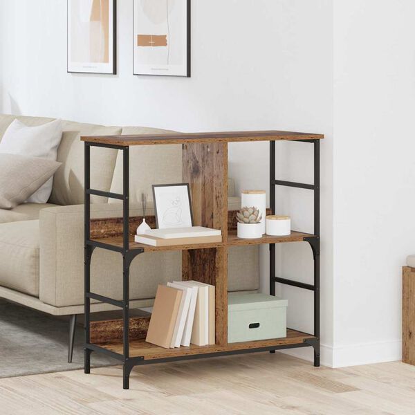 vidaXL P&oacute;łka na książki Stare drewno 78,5 x 33 x 82 cm