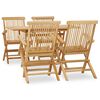 vidaXL 5-cz. zestaw mebli do ogrodu, lite drewno tekowe