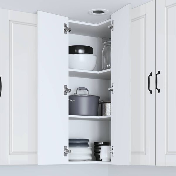 vidaXL Szafka kuchenna z p&oacute;łką Wysoki połysk biały 57 x 57 x 100 cm