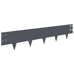 vidaXL Krawężnik do trawnika 50 pcs 100 x 20 cm Stal antracytowy