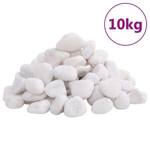 vidaXL Polerowane kamyki, 10 kg, białe, 2-5 cm