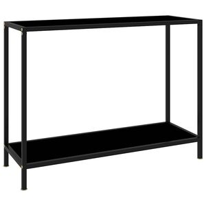 vidaXL Stolik konsolowy, czarny, 100x35x75 cm, szkło hartowane