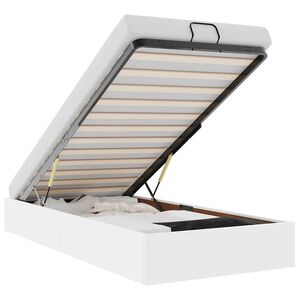 vidaXL Rama ł&oacute;żka otomana bez materaca, biała, 90x200 cm, ekosk&oacute;ra