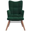 vidaXL Fotel bujany z podn&oacute;żkiem, ciemnozielony, obity aksamitem