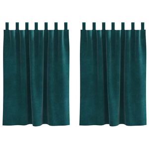 vidaXL Zasłony zaciemniające 2 szt. Ciemnozielony 140 x 140 cm Welur
