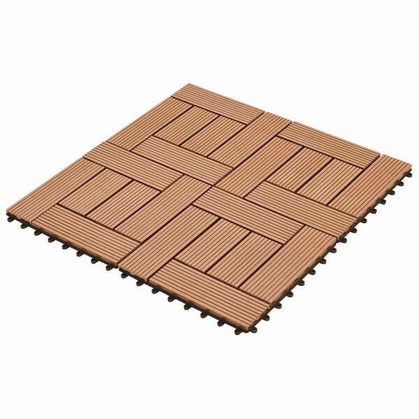 vidaXL Płytka Tarasowa 11 pcs Brązowy 30 x 30 cm