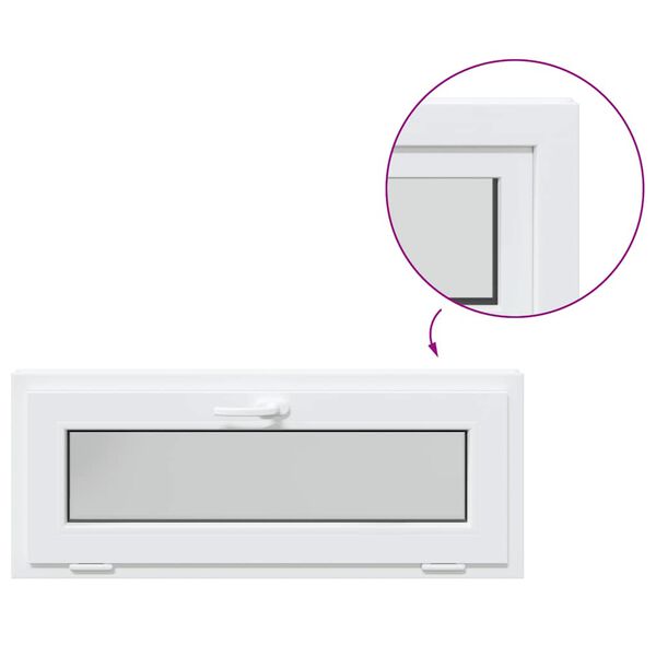 vidaXL Okno piwniczne "RISOR" 110x40 cm uchylne 3 szyby białe