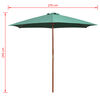vidaXL Parasol ogrodowy, 270x270 cm, drewno, zielony