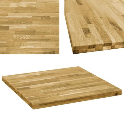 vidaXL Kwadratowy blat do stolika z drewna dębowego, 44 mm, 70 x 70 cm