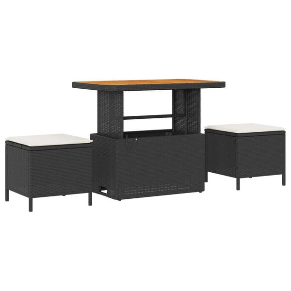 vidaXL Zestaw Sof na Ogr&oacute;d 8 pcs Czarny polirattan