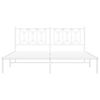 vidaXL Metalowa rama ł&oacute;żka z wezgłowiem, biała, 180x200 cm