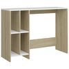 vidaXL Biurko pod laptopa, biel i dąb sonoma, 102,5 x 35 x 75 cm