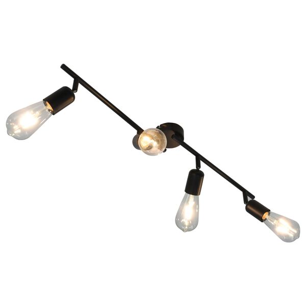 vidaXL Lampa z 4 reflektorami, czarna, 60 cm, E27