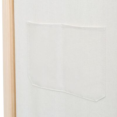 vidaXL Parawan 6-panelowy, kremowy, 240 x 170 x 4 cm, tkanina