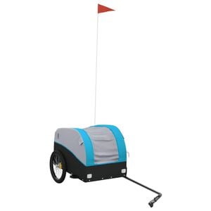 vidaXL Przyczepka rowerowa, czarno-niebieska, 30 kg, żelazo