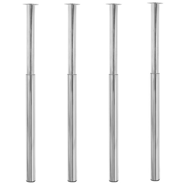 vidaXL Teleskopowe nogi do stołu, 4 szt., chromowane, 710-1100 mm