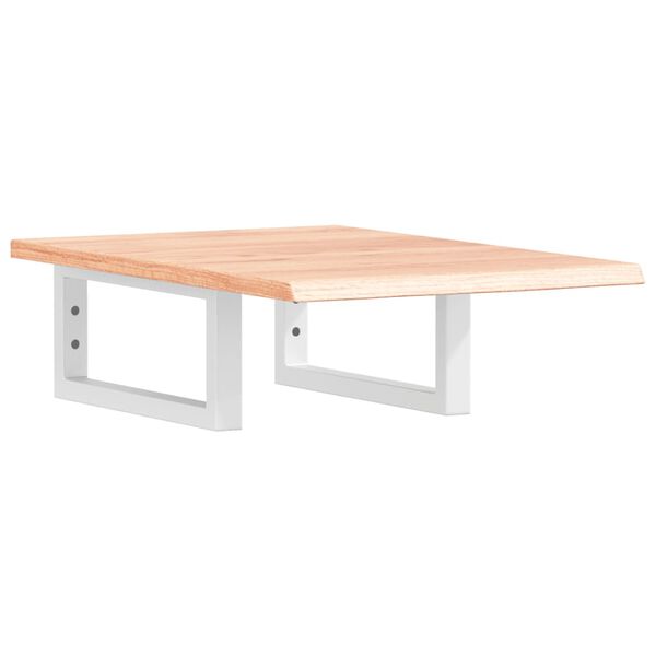 vidaXL P&oacute;łka ścienna pod umywalkę, stal i lite drewno dębowe