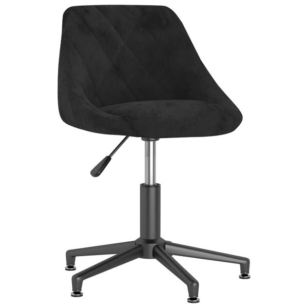 vidaXL Obrotowe krzesło stołowe, czarne, obite aksamitem