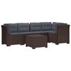 vidaXL 5-osobowa sofa ogrodowa z poduszkami w stylu rattanowym PP