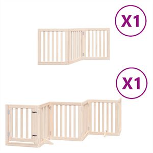 vidaXL Składana bramka dla psa, z drzwiami, 9 paneli, 450 cm