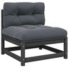 vidaXL Ogrodowa sofa środkowa z antracytowymi poduszkami, szare drewno