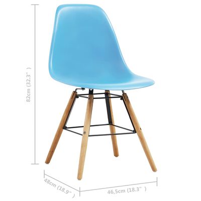 vidaXL Krzesła stołowe, 4 szt., niebieskie, plastik