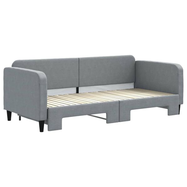 vidaXL Sofa rozsuwana, jasnoszara, 90x200 cm, tkanina