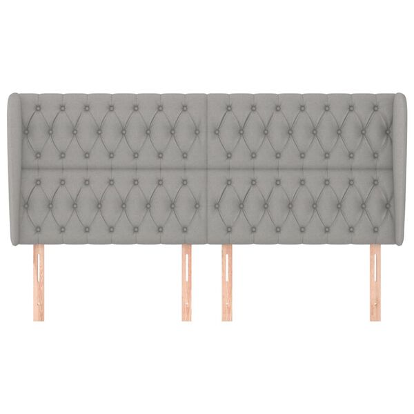 vidaXL Zagł&oacute;wek uszak, jasnoszary, 183x23x118/128 cm, tkanina