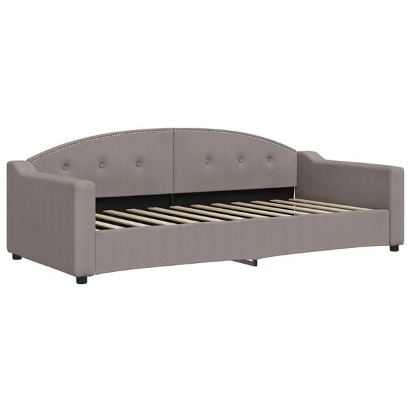 vidaXL Sofa z materacem do spania, kolor taupe, 90x200 cm, tkanina