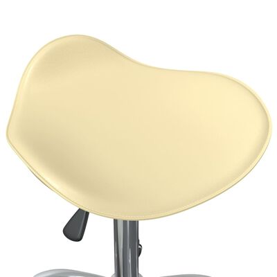 vidaXL Obrotowe krzesło stołowe, kremowe, obite sztuczną skórą