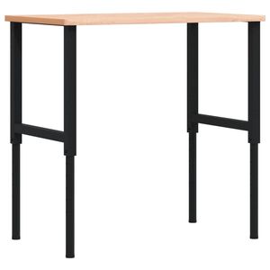 vidaXL Stolik roboczy, 100x60x(71,5-98) cm, prostokątny, drewno bukowe