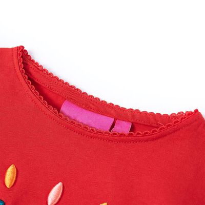 Koszulka dziecięca z długimi rękawami, czerwona, 92