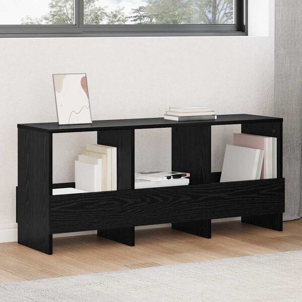 vidaXL Regał na gazety Czarny Dąb 102 x 30 x 45 cm