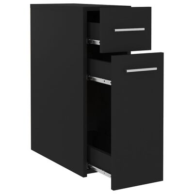 vidaXL Szafka apteczna, czarna, 20x45,5x60 cm, materiał drewnopochodny