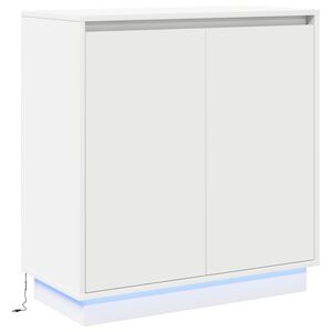 vidaXL Komoda LED Biały 71 x 34,5 x 75 cm Materiał drewnopochodny