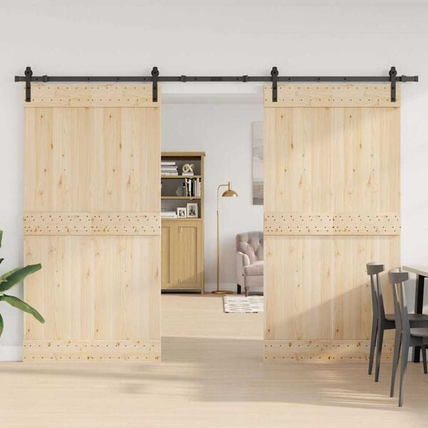 vidaXL System do montażu drzwi przesuwnych, 305 cm, stal, czarny