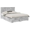 vidaXL Ramka ł&oacute;żka Betonowy szary 150 x 200 cm Drewno inżynieryjne