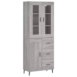 vidaXL Witrynka szary dąb sonoma 69,5x34x180cm materiał drewnopochodny