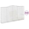 vidaXL Kosze gabionowe, 10 szt, 400x50x220/240cm, galwanizowane żelazo
