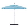 vidaXL Parasol ogrodowy na stalowym słupku, niebieski, 290x290x238 cm