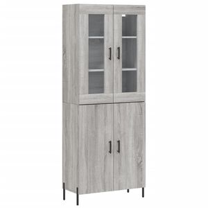 vidaXL Witrynka szary dąb sonoma 69,5x34x180cm materiał drewnopochodny