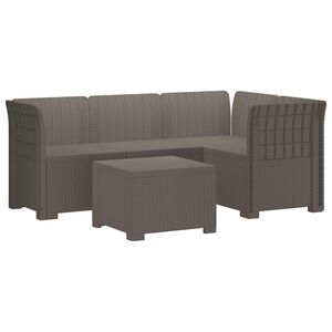 vidaXL Sofa ogrodowa dla 4 os&oacute;b w stylu rattanowym PP jasnoszary