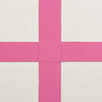 vidaXL Mata gimnastyczna z pompką, 300x100x20 cm, PVC, różowa