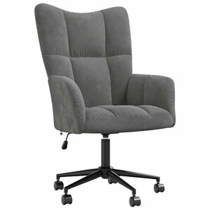 vidaXL Fotel, ciemnoszary, obity aksamitem