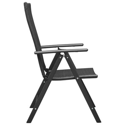 vidaXL Krzesła ogrodowe, 4 szt., polirattan, czarne
